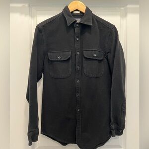 Classic Men's Black Chamois Button-Down Shirt